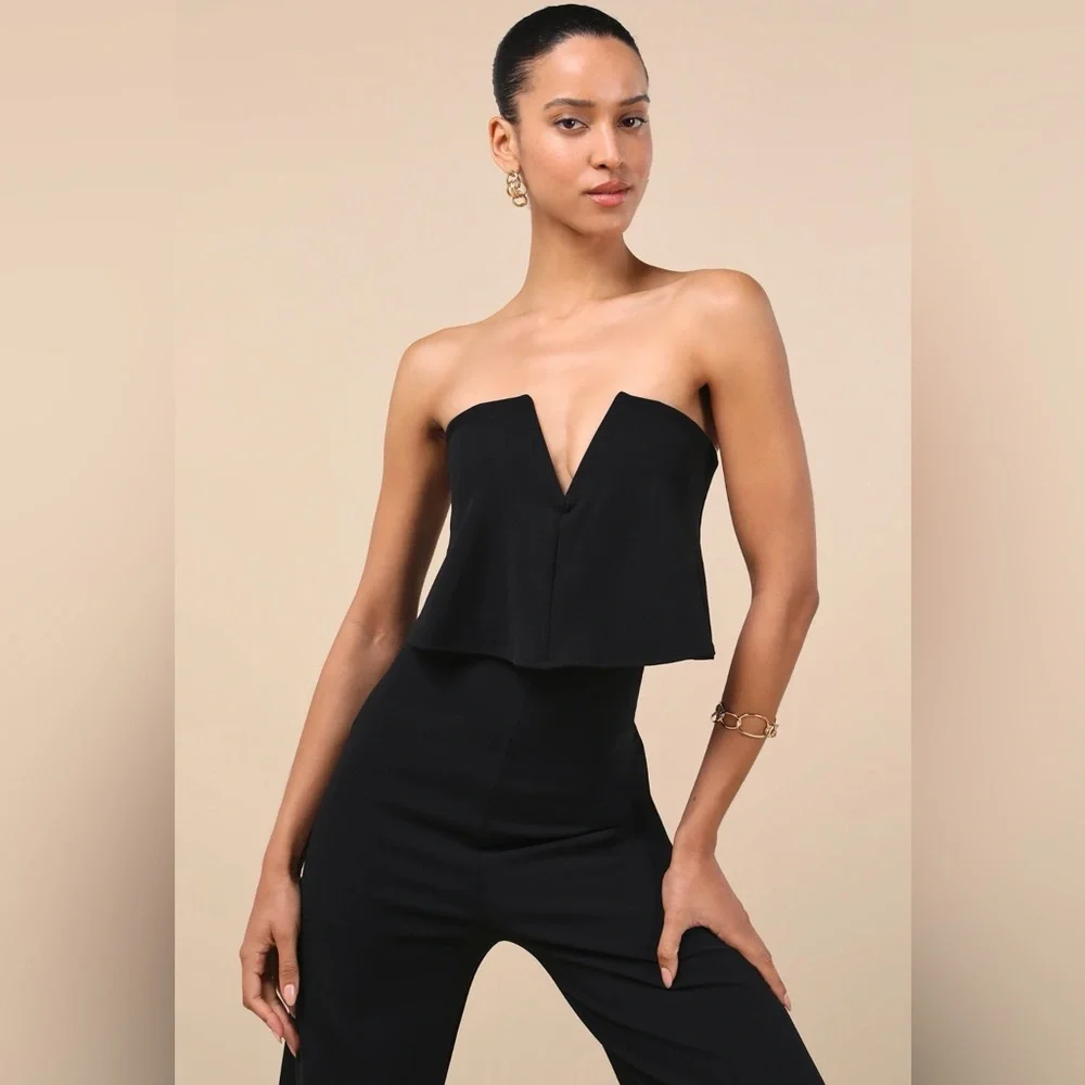 Lulus Power of Love Black Strapless Jumpsuit - Picture 2 of 3
